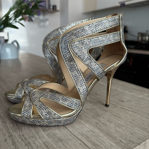 Jimmy Choo Karla Leopard-Print Glitter Fabric Pump (37.5) - Picture 2 of 9